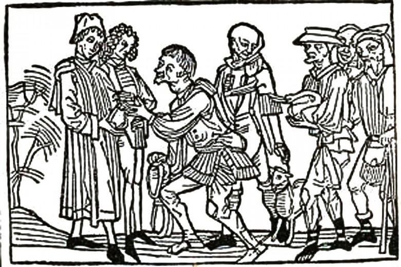 Peasants paying their dues to the Lord of the Manor